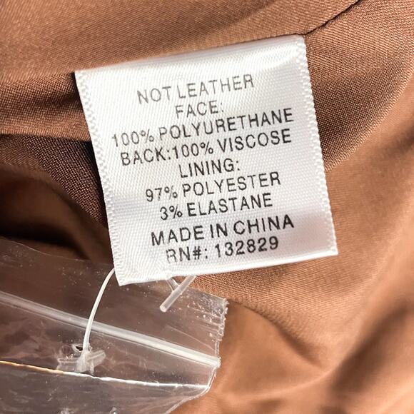 Tularosa Becca Faux Leather Halter Dress Brown‎ Sleeveless Sz L Mini Open Back - Picture 11 of 11